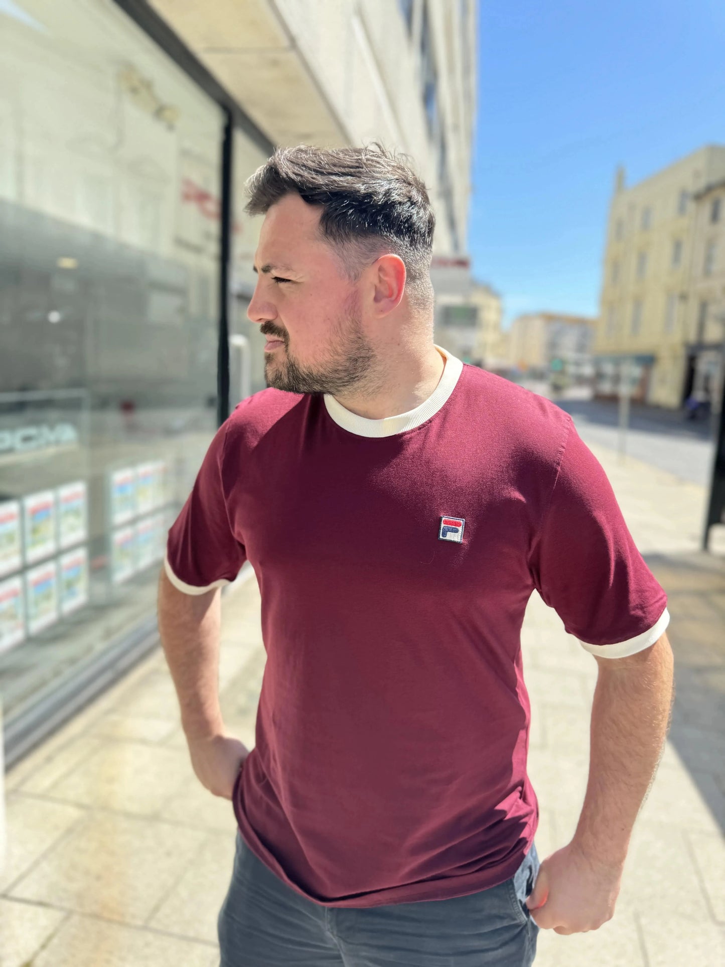 Fila Marconi T-Shirt In Windsor Wine/Gardenia - RD1 Clothing