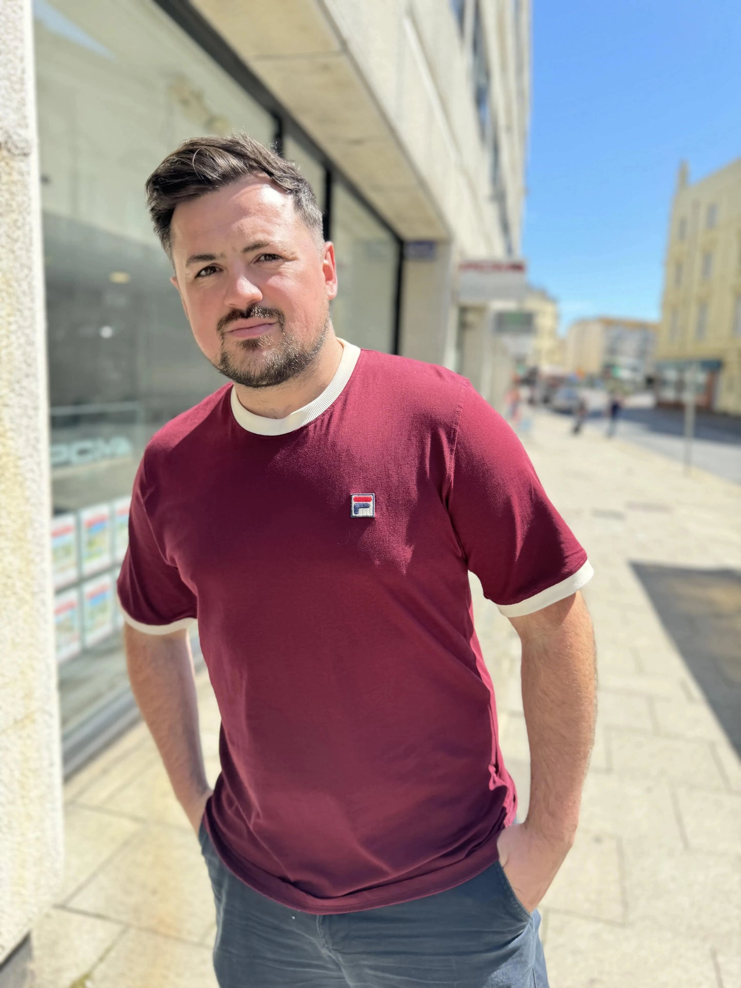 Fila Marconi T-Shirt In Windsor Wine/Gardenia - RD1 Clothing
