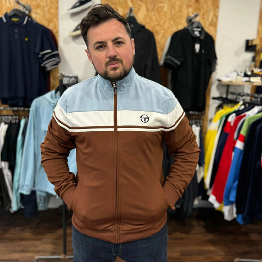 Sergio Tacchini Damarindo Track Top In Cappuccino/Celestial Blue - RD1 Clothing