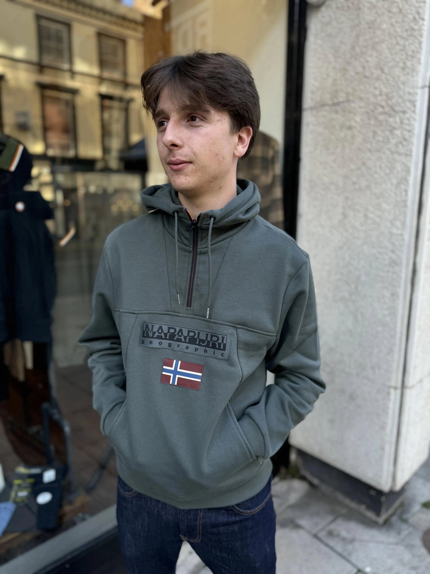 Napapijri Burgee HZH 2.0 Hoodie In Green Urban - RD1 Clothing