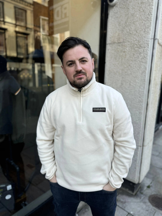 Napapijri Iaato Half Zip In Beige Dimity - RD1 Clothing