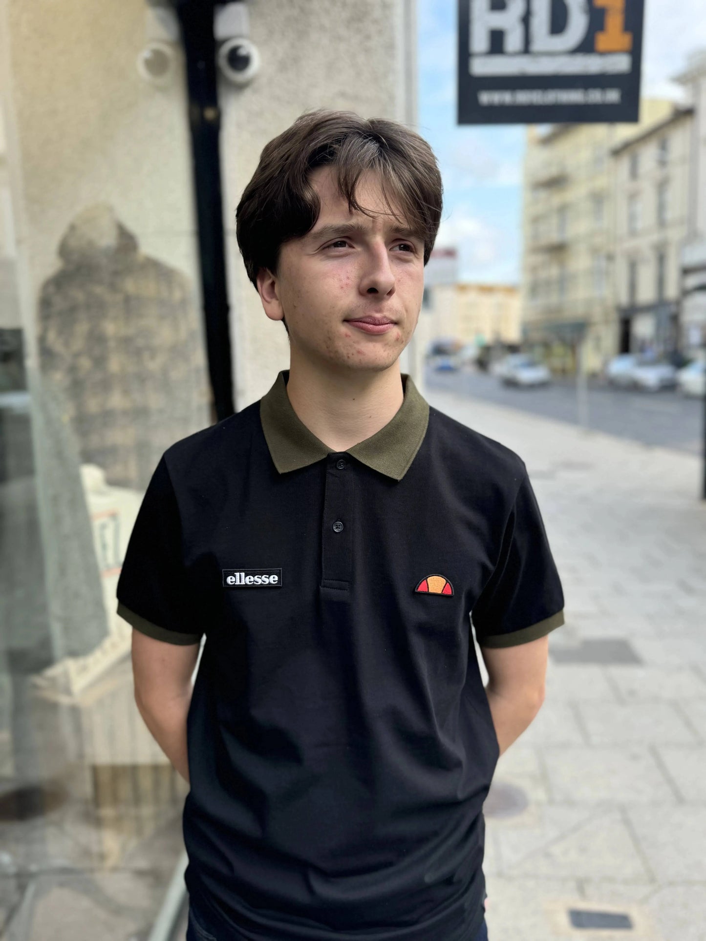 Ellesse Lessepsia Polo Shirt In Black/Khaki - RD1 Clothing