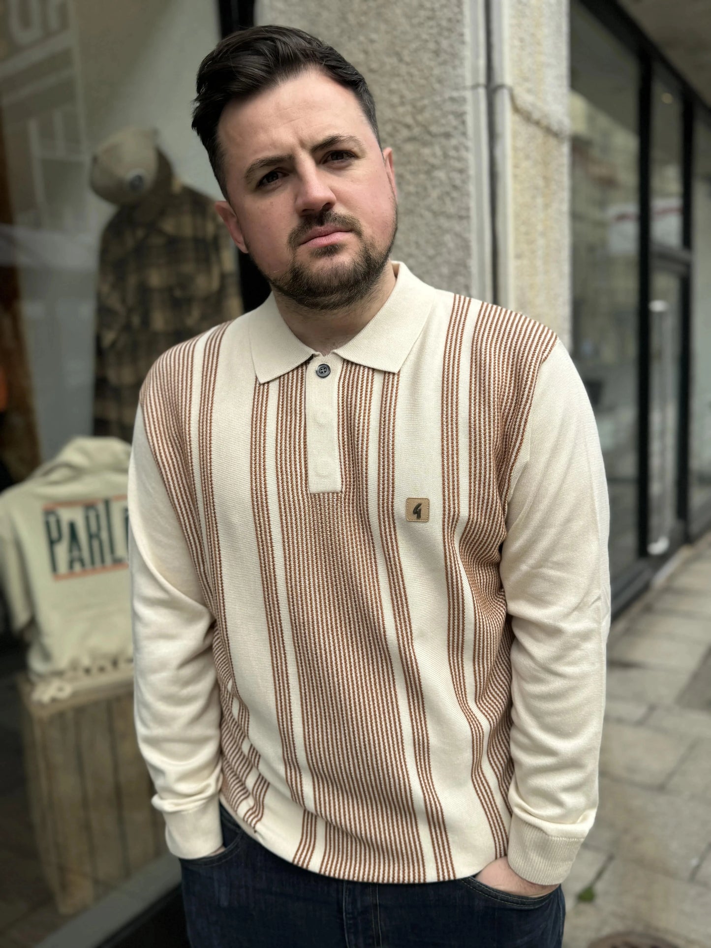 Gabicci Vintage Dante L/S Polo Cream - RD1 Clothing