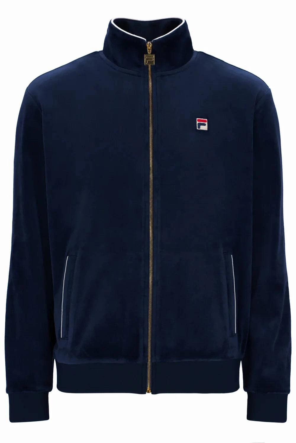 Fila Irving Velour Track Top in Navy/White - RD1 Clothing