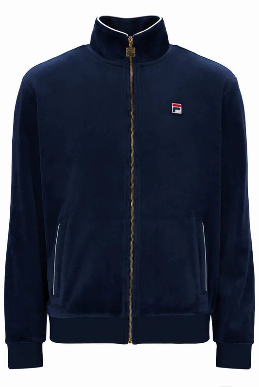 Fila Irving Velour Track Top in Navy/White - RD1 Clothing
