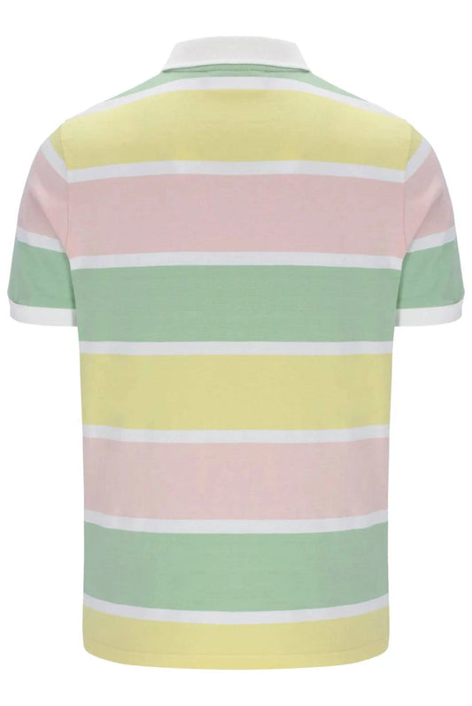 Fila Jas Striped Polo Shirt Pink Chalk/Hemlock/Lemonade/White - RD1 Clothing