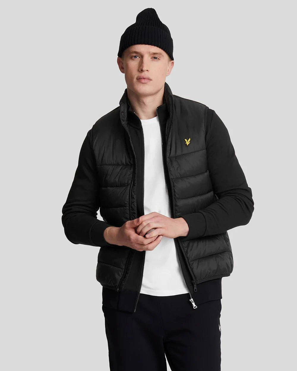 Lyle & Scott Wadded Gilet In Jet Black - RD1 Clothing