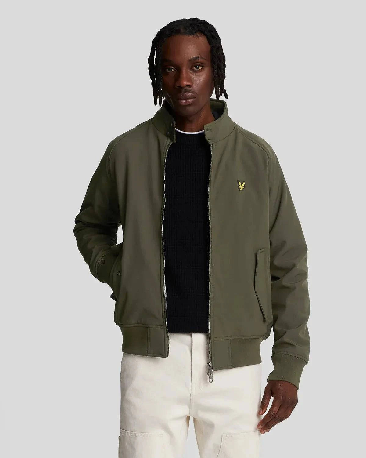 Lyle & Scott Softshell Harrington Jacket In Olive - RD1 Clothing