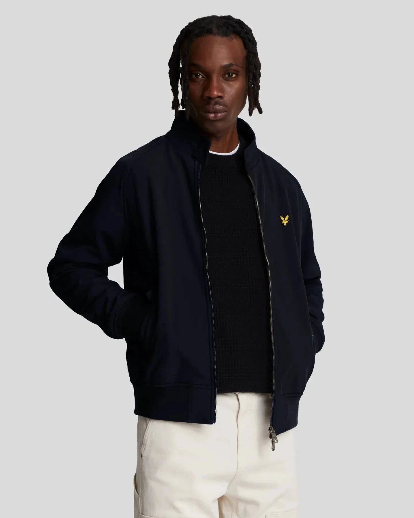 Lyle & Scott Softshell Harrington Jacket In Dark Navy - RD1 Clothing