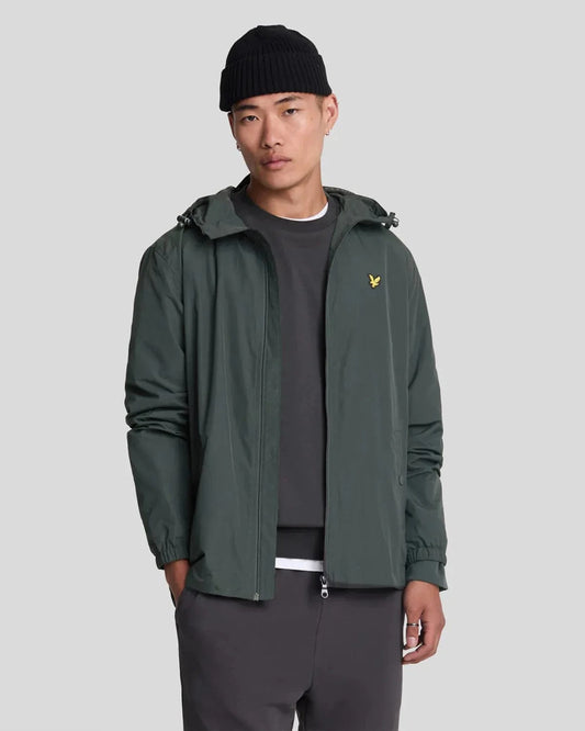 Lyle & Scott Zip Through Hooded Jacket In Gunmetal - RD1 Clothing