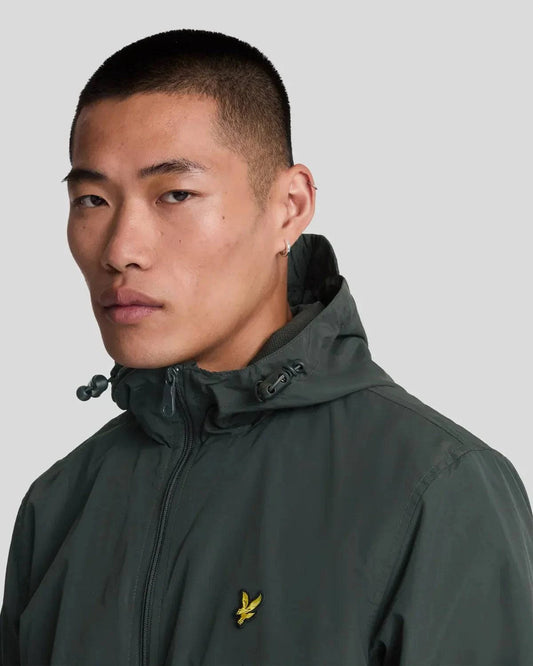 Lyle & Scott Zip Through Hooded Jacket In Gunmetal - RD1 Clothing