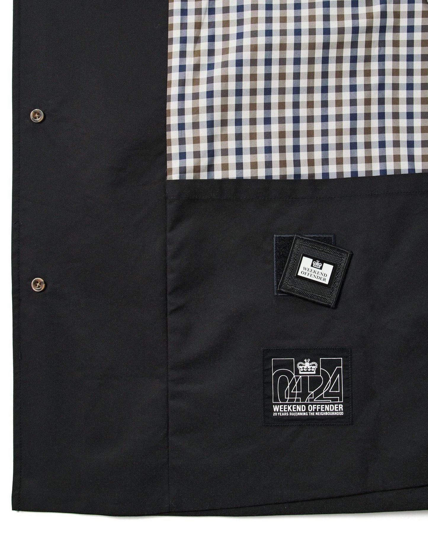 Weekend Offender Whitehouse Mac Jacket Black/House Check Back - RD1 Clothing