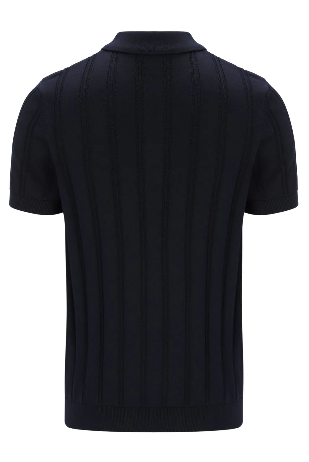 Fila Gold Kennedy Textured Stripe Knit Polo Black
