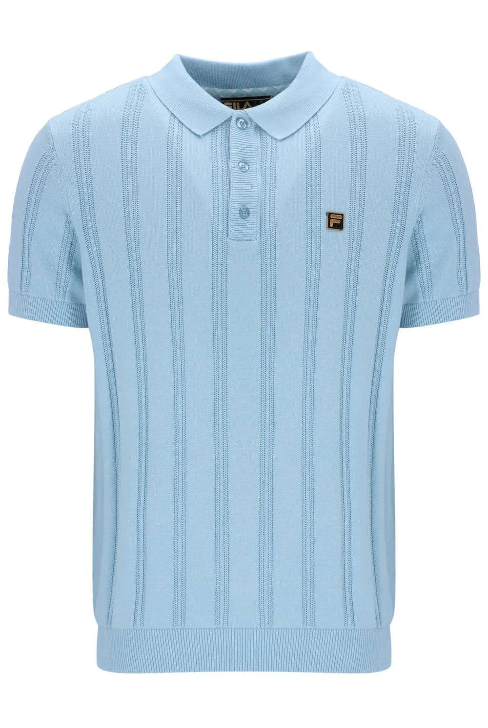 Fila Gold Kennedy Textured Stripe Knit Polo Summer Song - RD1 Clothing