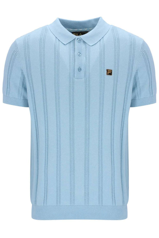 Fila Gold Kennedy Textured Stripe Knit Polo Summer Song - RD1 Clothing