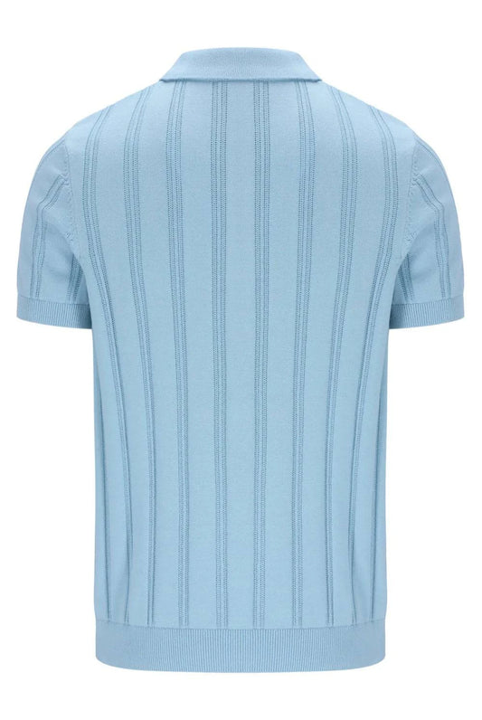 Fila Gold Kennedy Textured Stripe Knit Polo Summer Song - RD1 Clothing