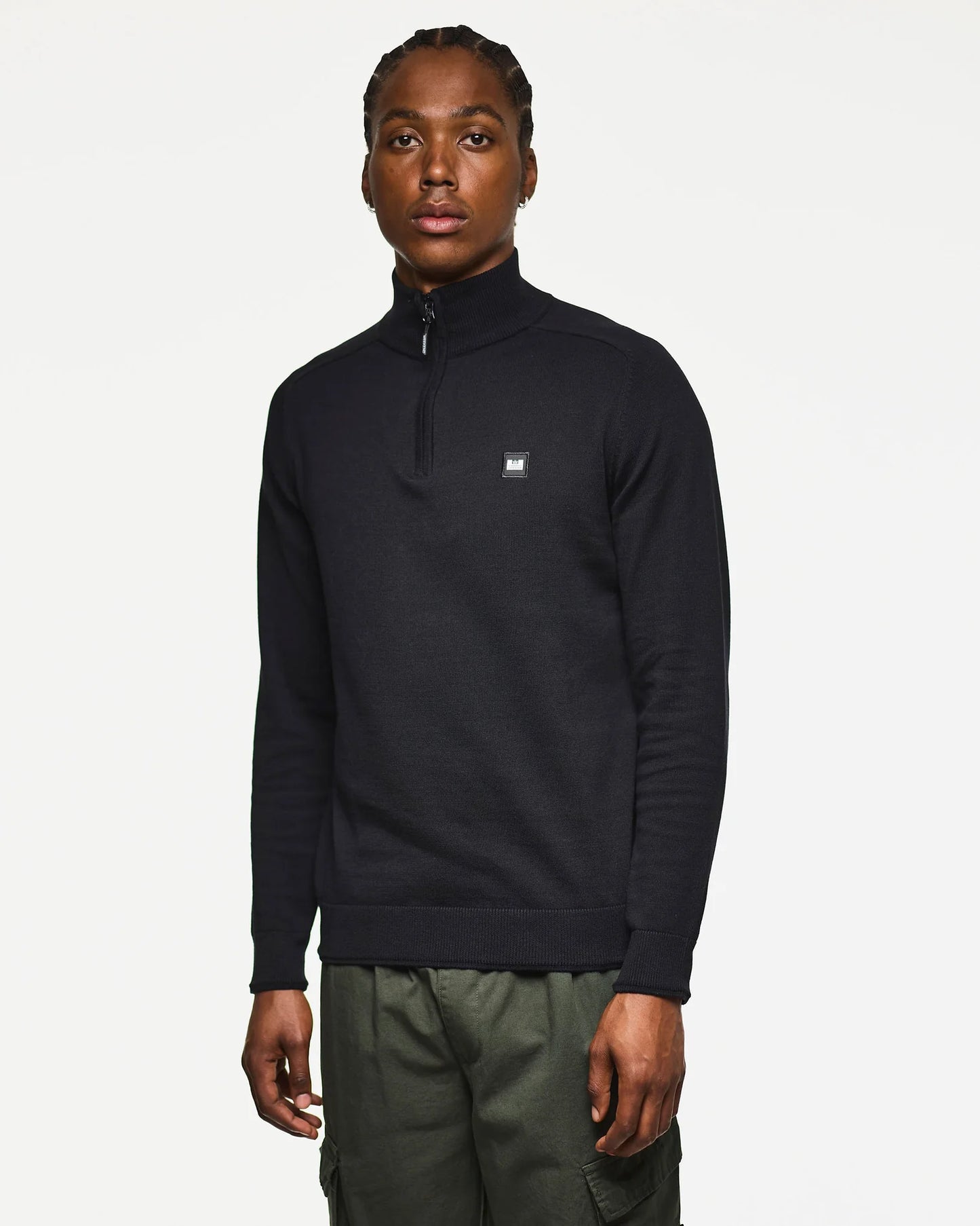 Weekend Offender Pierre Quarter Zip Jumper Black