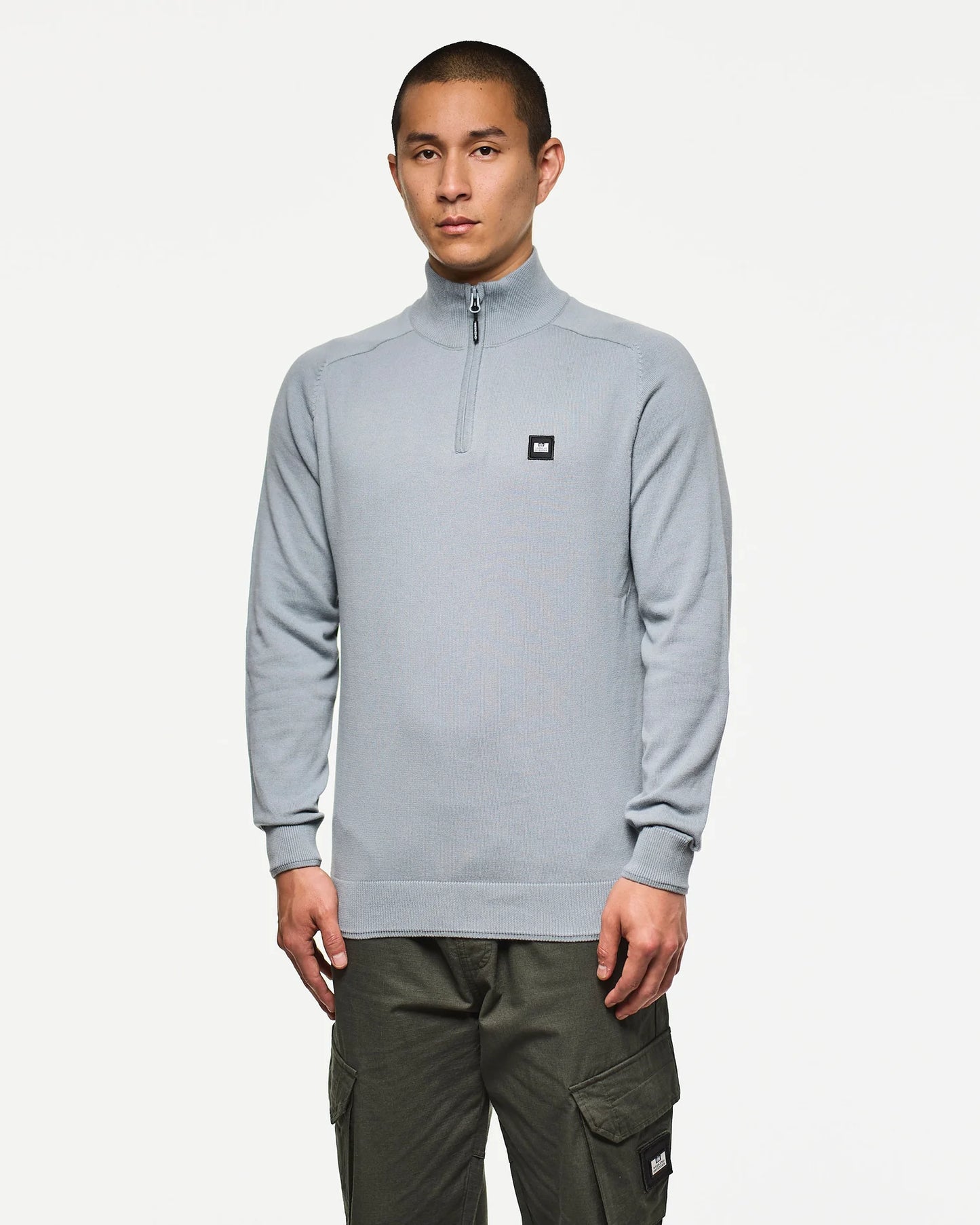 Weekend Offender Pierre Quarter Zip Jumper Porpoise Grey