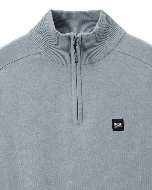 Weekend Offender Pierre Quarter Zip Jumper Porpoise Grey