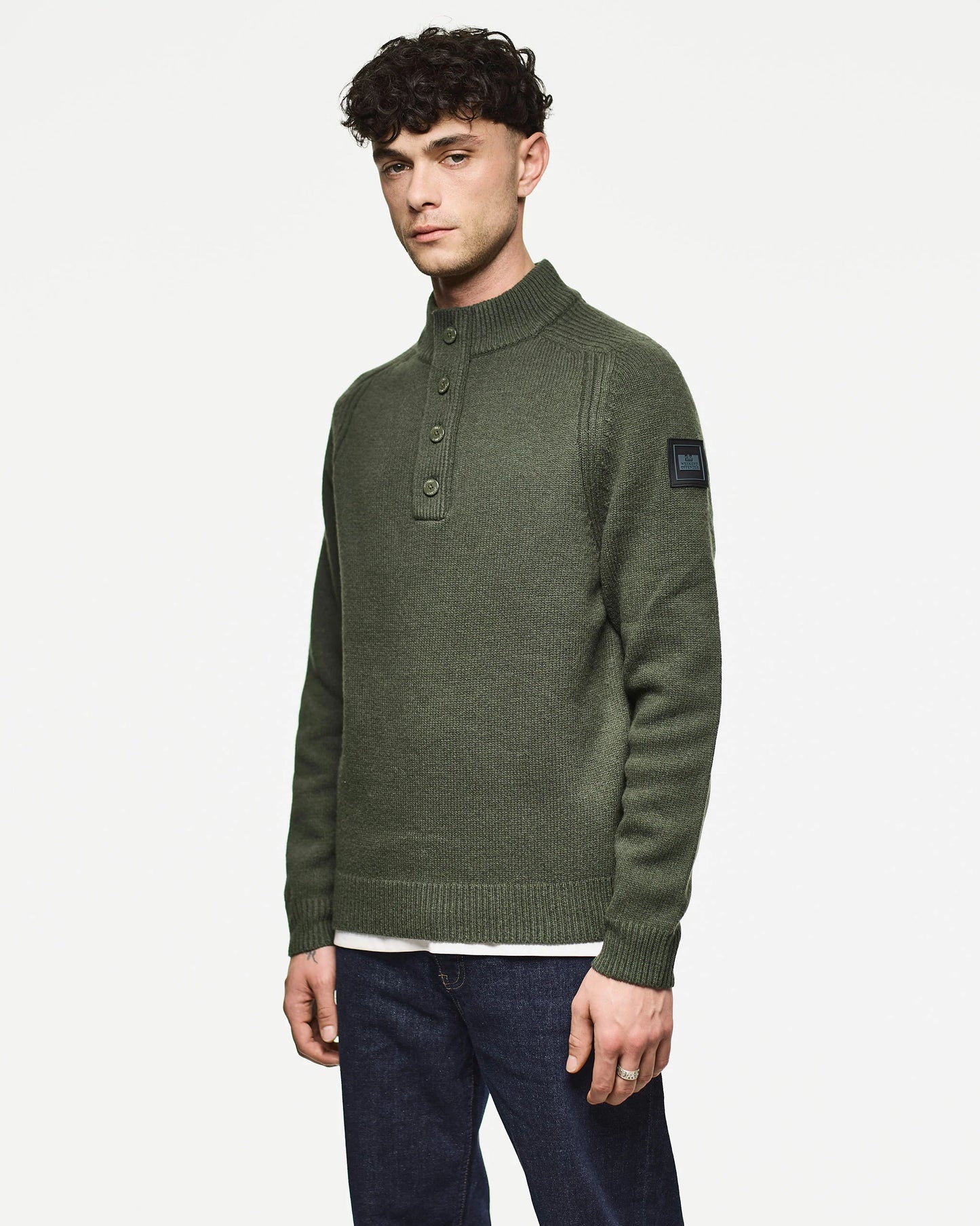 Weekend Offender Castillos Wool Jumper Black Forest Green
