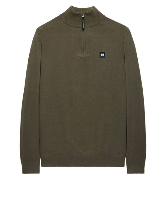 Weekend Offender Pierre Knitted Quarter Zip Green - RD1 Clothing