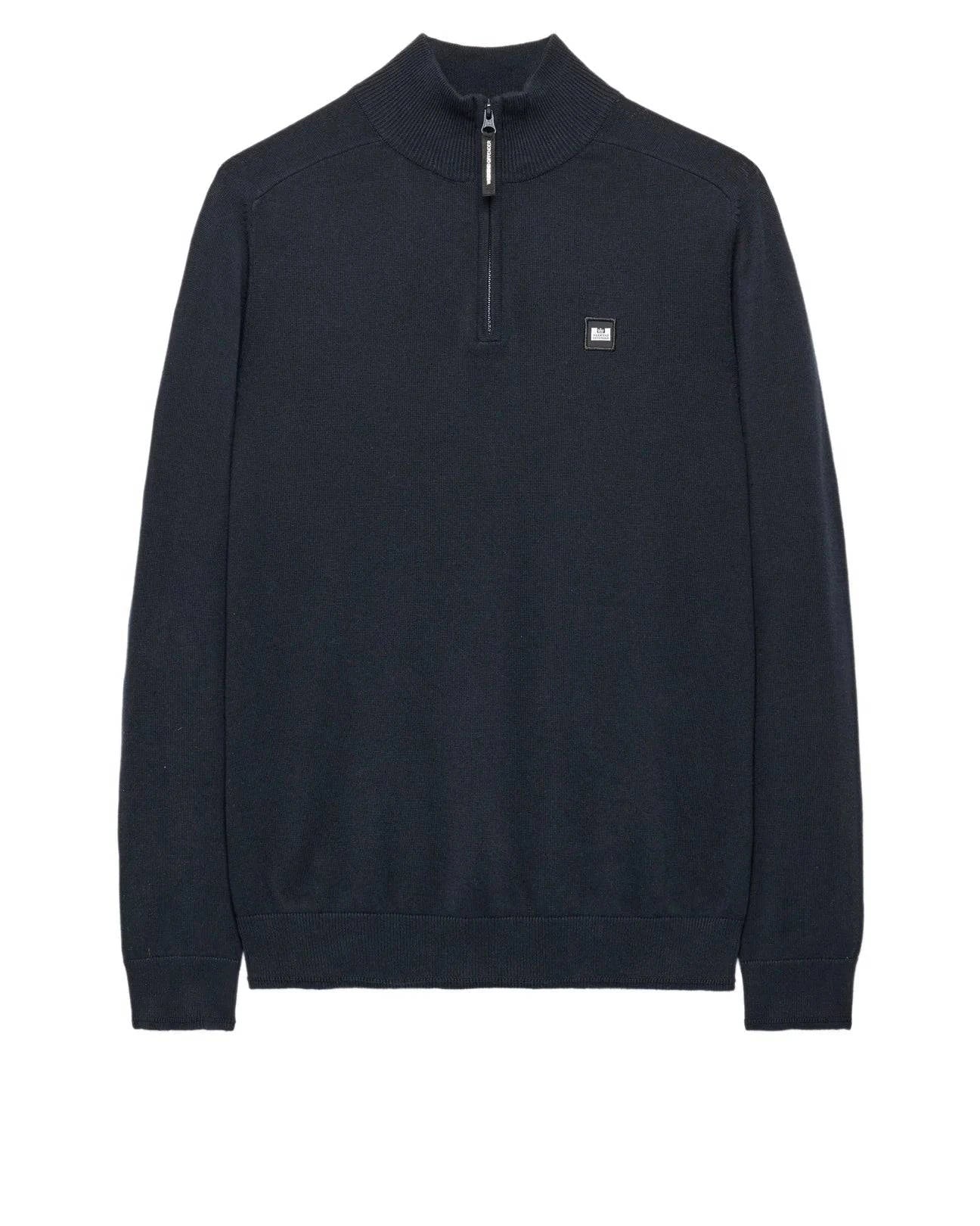 Weekend Offender Pierre Knitted Quarter Zip Navy - RD1 Clothing
