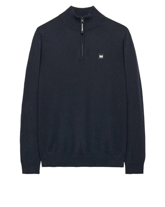 Weekend Offender Pierre Knitted Quarter Zip Navy - RD1 Clothing