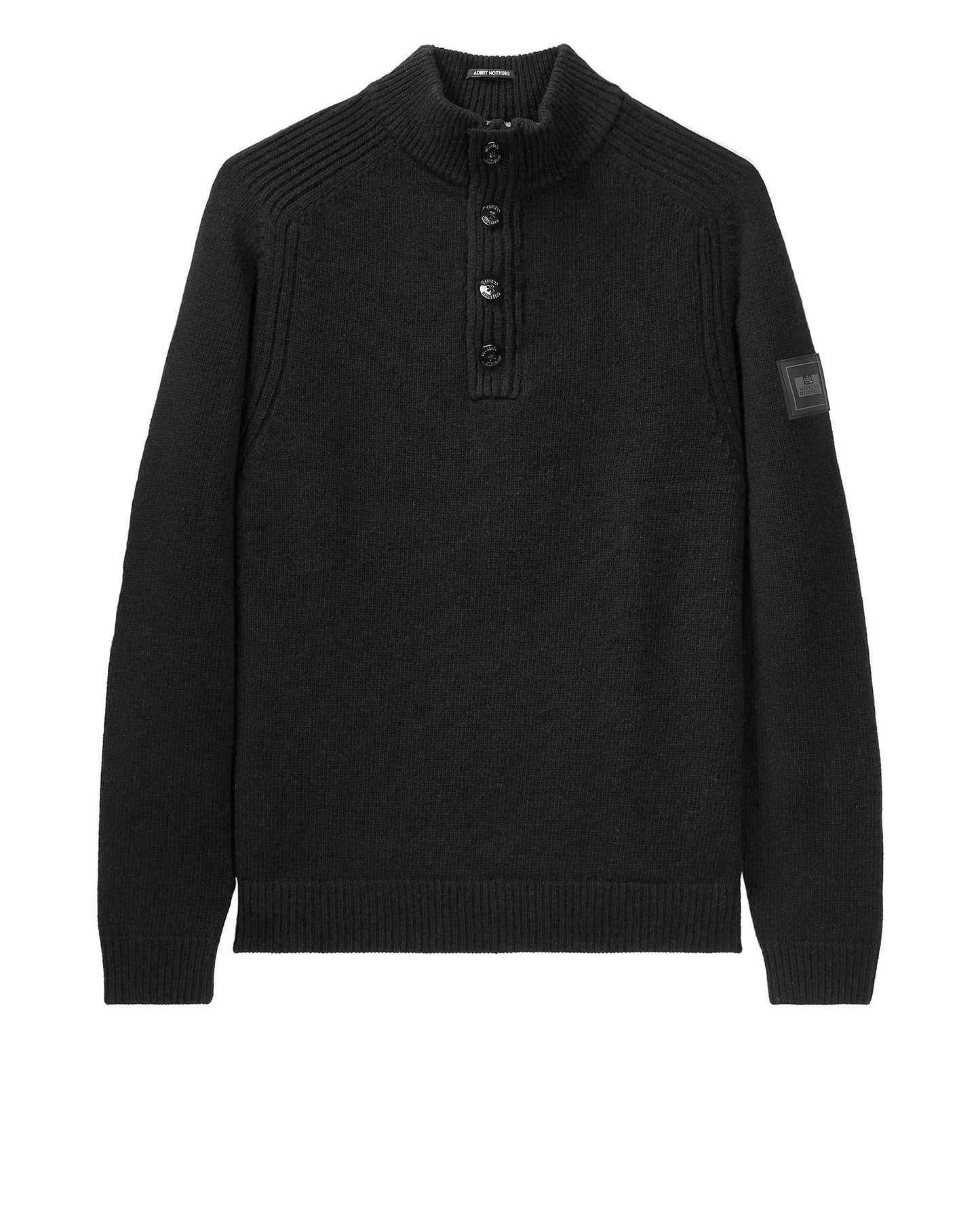 Weekend Offender Castillos Knitted Wool Quarter Neck Sweater Black - RD1 Clothing