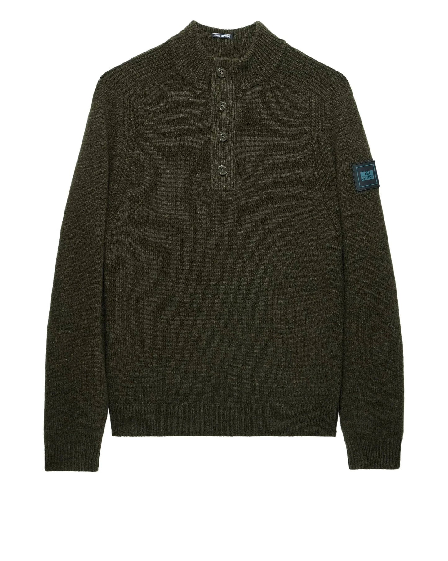 Weekend Offender Castillos Knitted Wool Quarter Neck Sweater Castle Green - RD1 Clothing