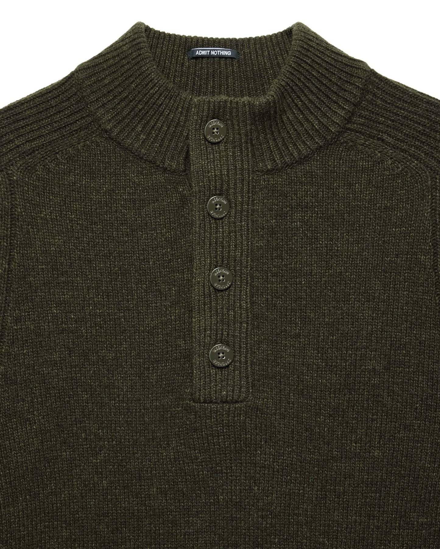 Weekend Offender Castillos Knitted Wool Quarter Neck Sweater Castle Green - RD1 Clothing