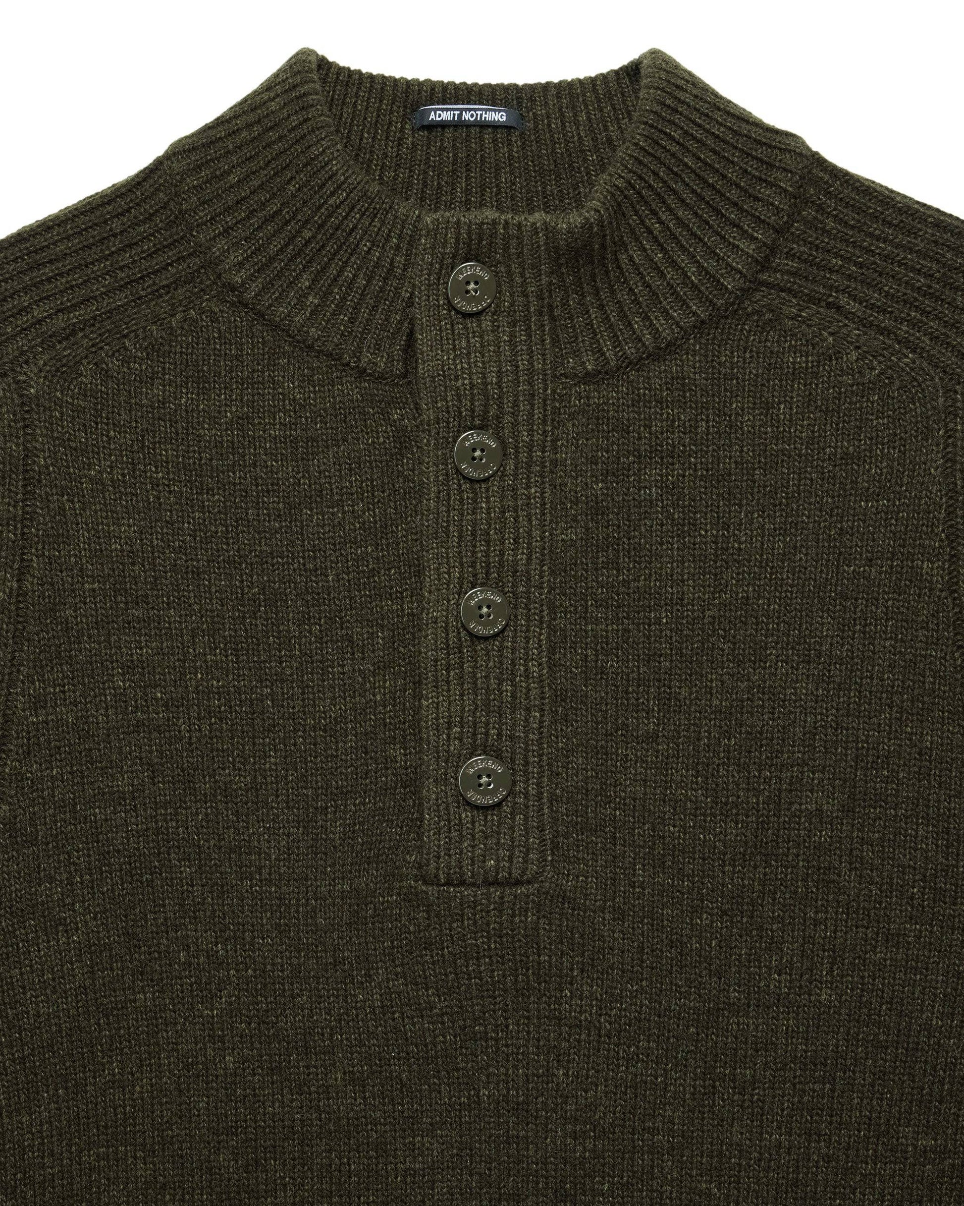 Weekend Offender Castillos Knitted Wool Quarter Neck Sweater Castle Green - RD1 Clothing