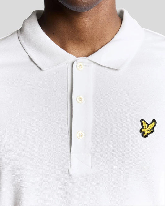 Lyle & Scott Long Sleeve Polo Shirt White - RD1 Clothing