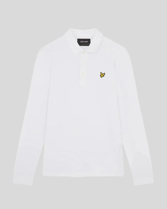 Lyle & Scott Long Sleeve Polo Shirt White - RD1 Clothing
