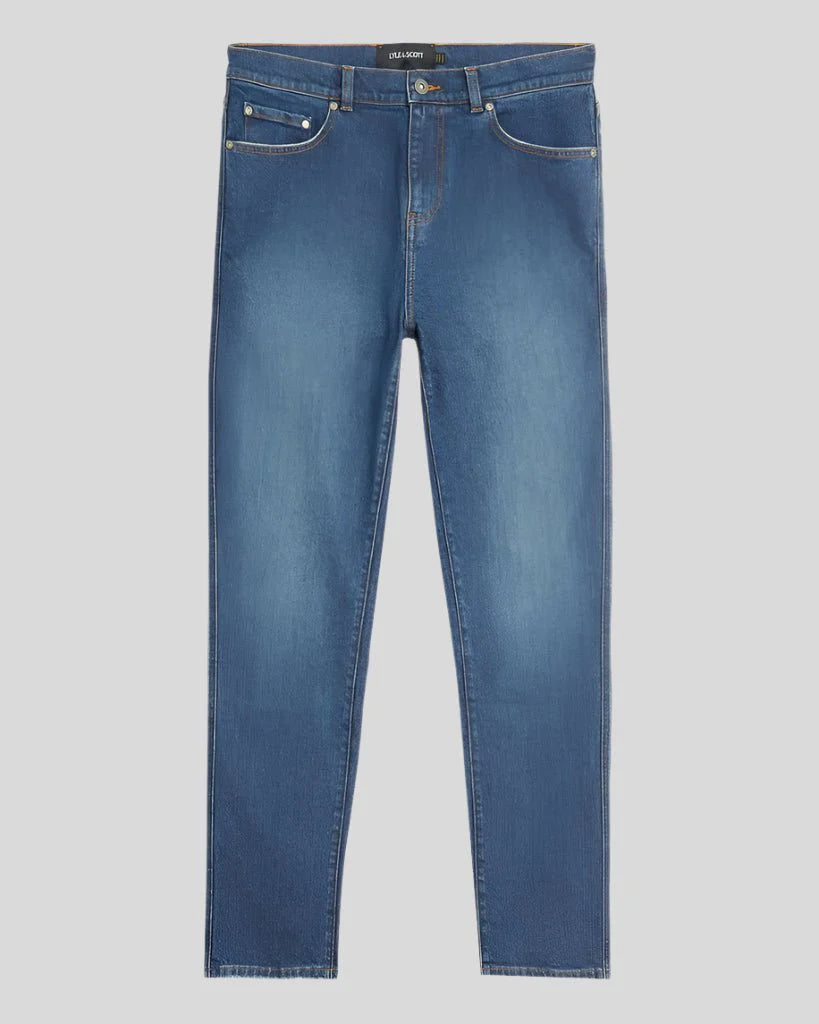 Lyle & Scott Slim Fit Denim Jeans Stonewash Blue