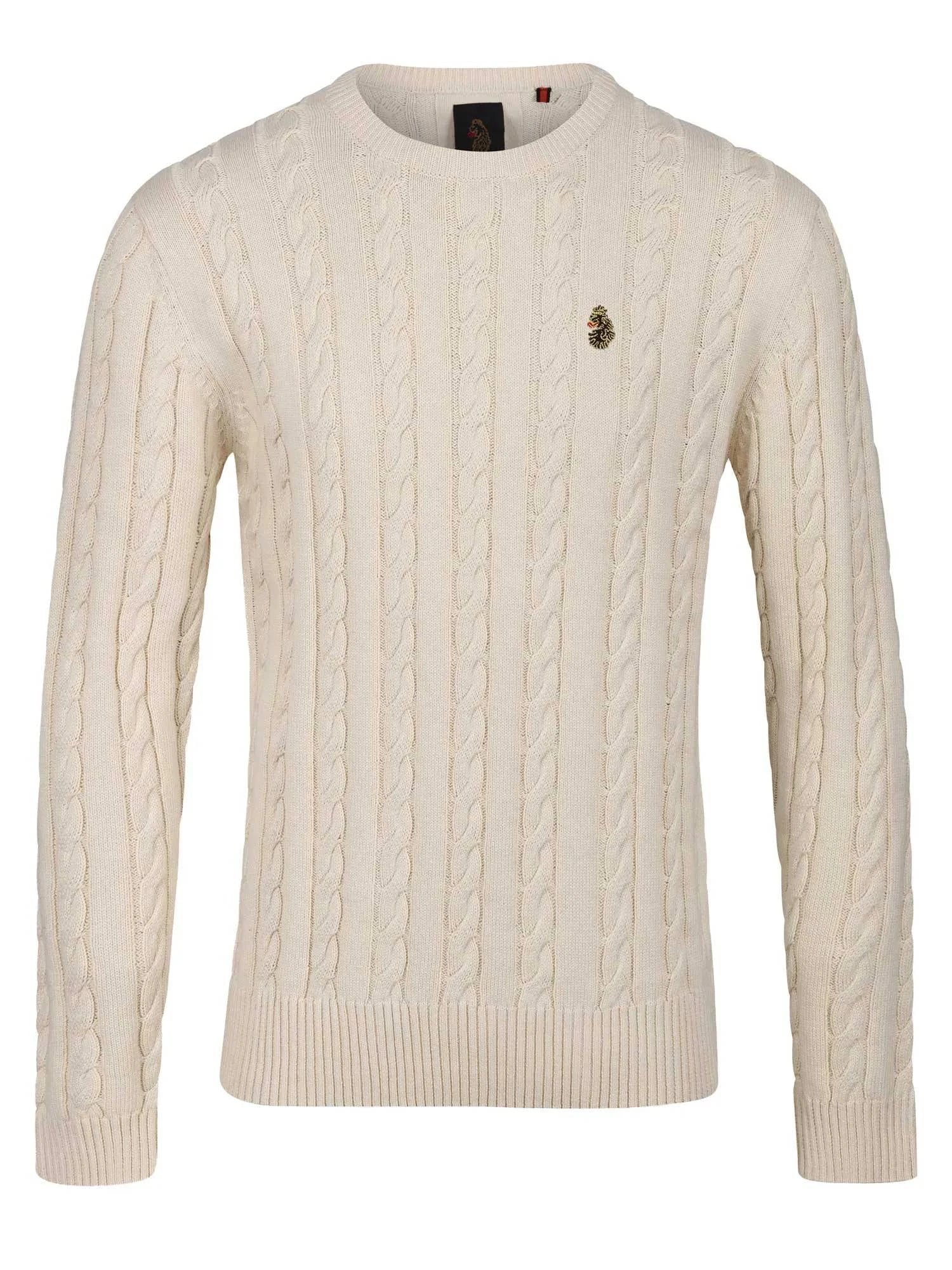 Luke Aspen Cable Knit Jumper Ecru - RD1 Clothing