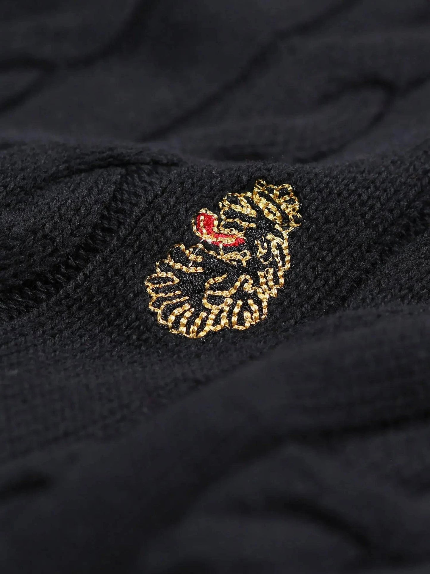 Luke Aspen Cable Knit Jumper Jet Black - RD1 Clothing