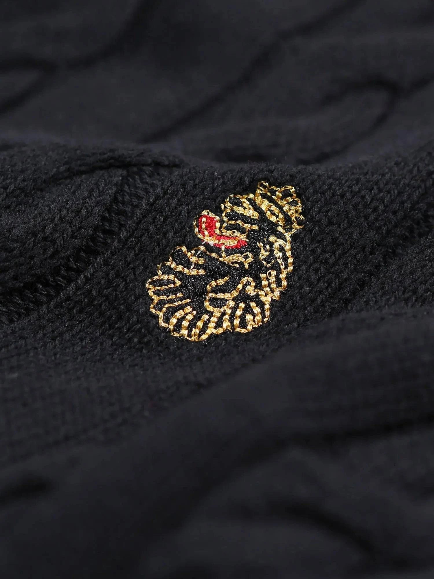 Luke Aspen Cable Knit Jumper Jet Black - RD1 Clothing