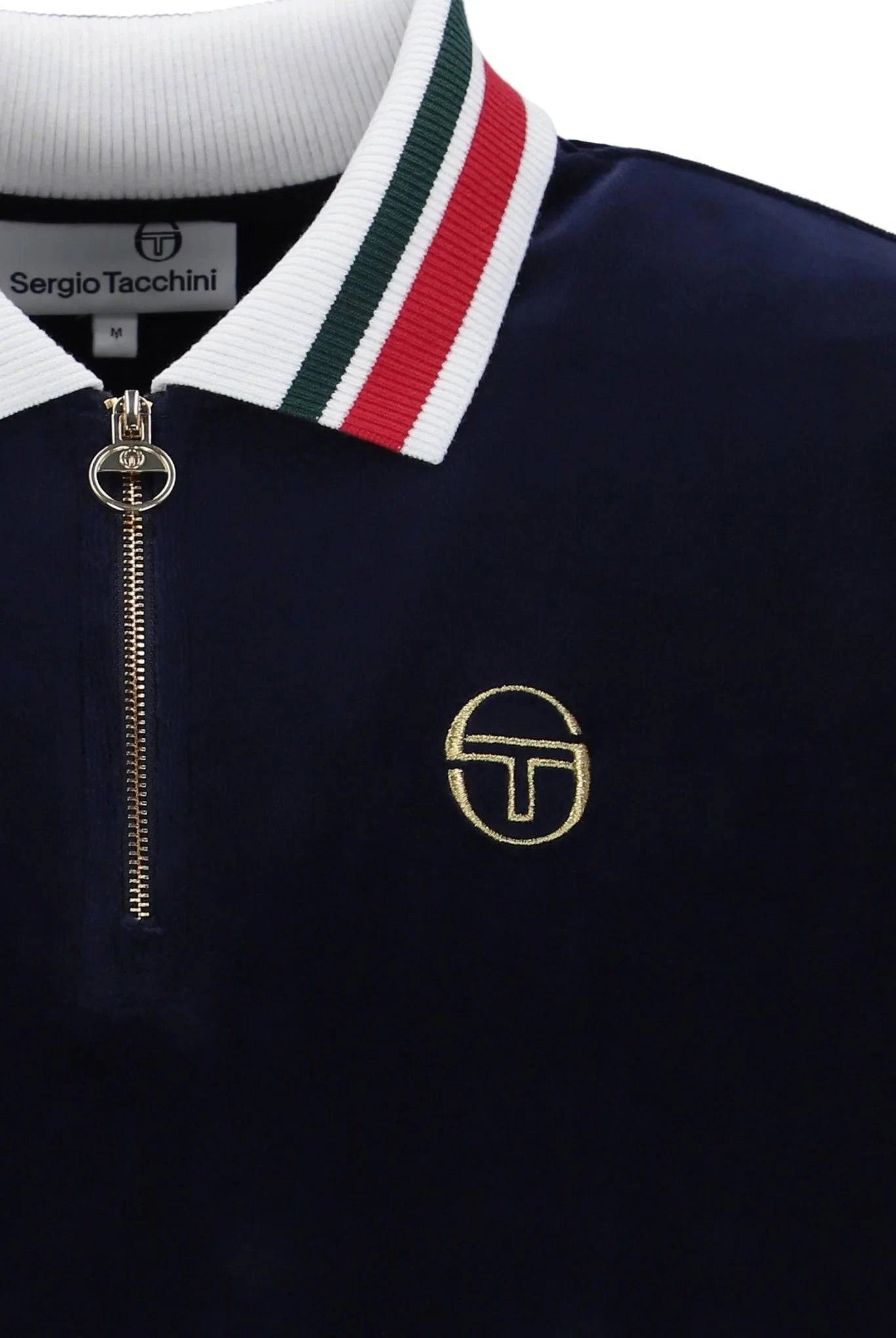 Sergio Tacchini Mahony Velour Polo Maritime Blue - RD1 Clothing