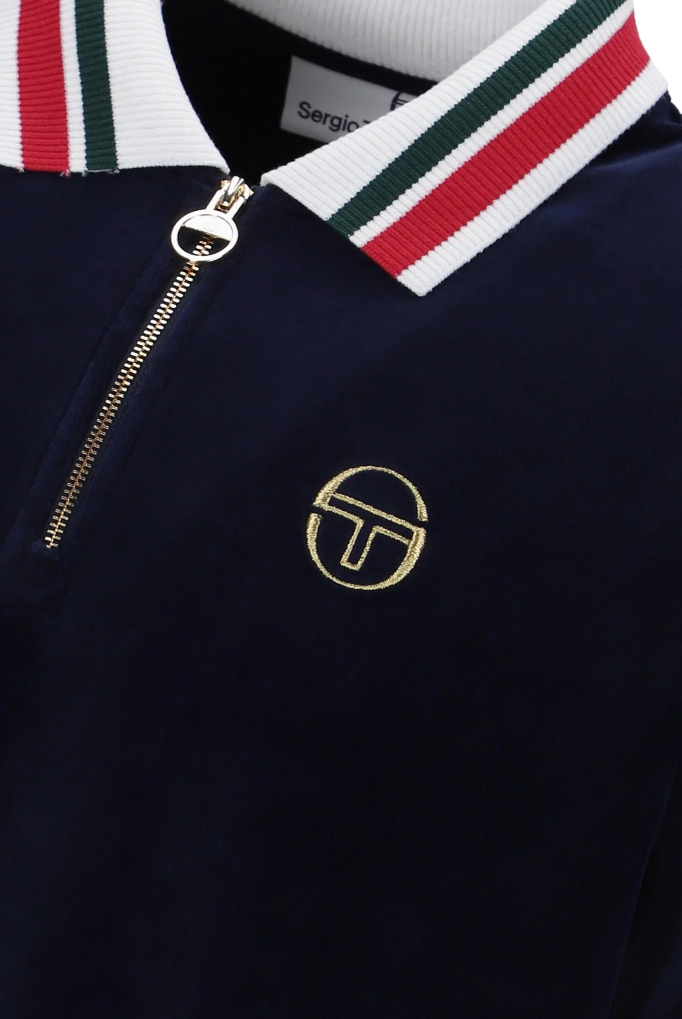 Sergio Tacchini Mahony Velour Polo Maritime Blue - RD1 Clothing