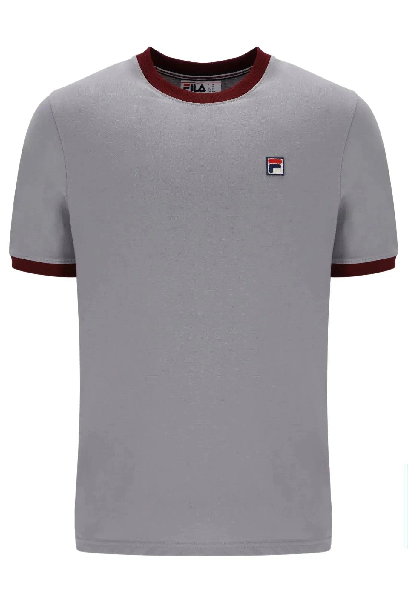 Fila Marconi T-Shirt In Sharkskin/Windsor Wine - RD1 Clothing
