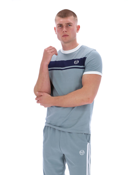 Sergio Tacchini Masters T-Shirt Lead/Navy/White - RD1 Clothing