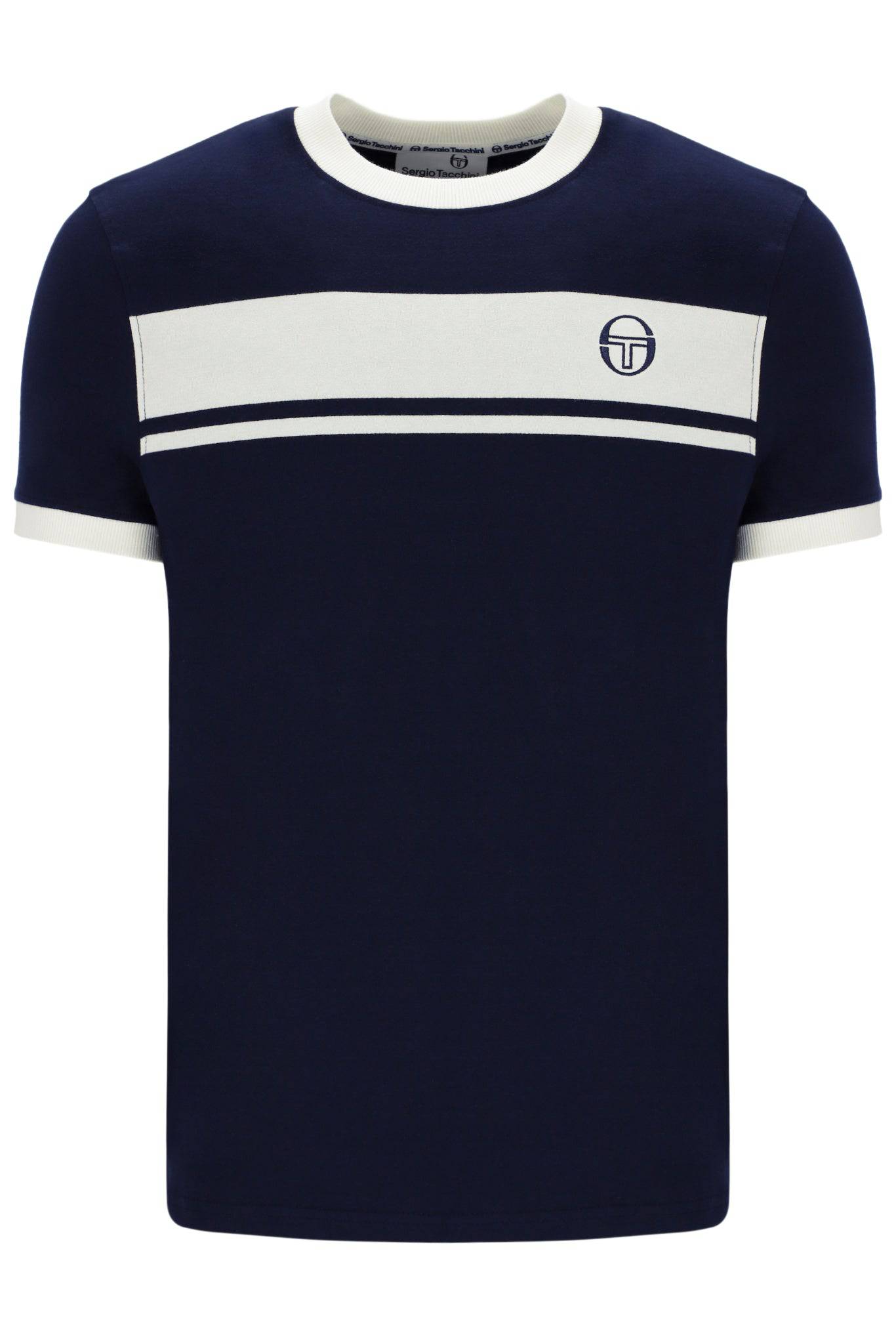 Sergio Tacchini Master T-Shirt In Navy/White - RD1 Clothing