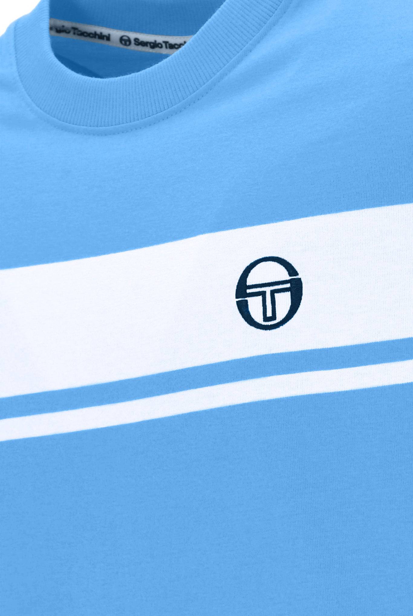 Sergio Tacchini Master T-Shirt in Azure Blue/White - RD1 Clothing