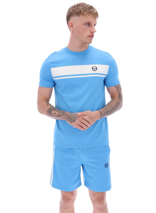 Sergio Tacchini Master T-Shirt in Azure Blue/White - RD1 Clothing