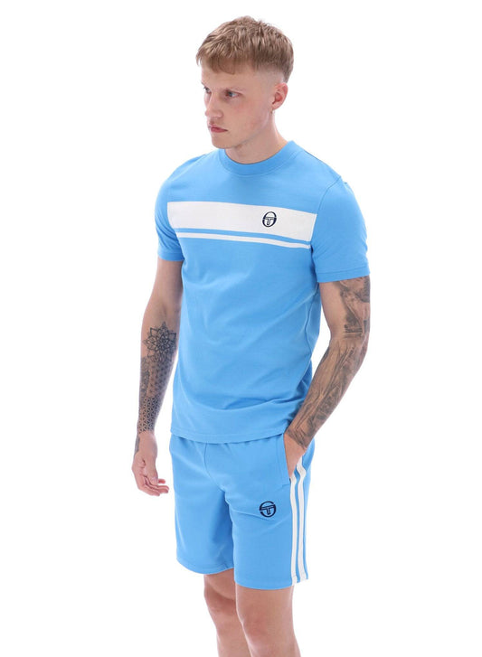 Sergio Tacchini Master T-Shirt in Azure Blue/White - RD1 Clothing