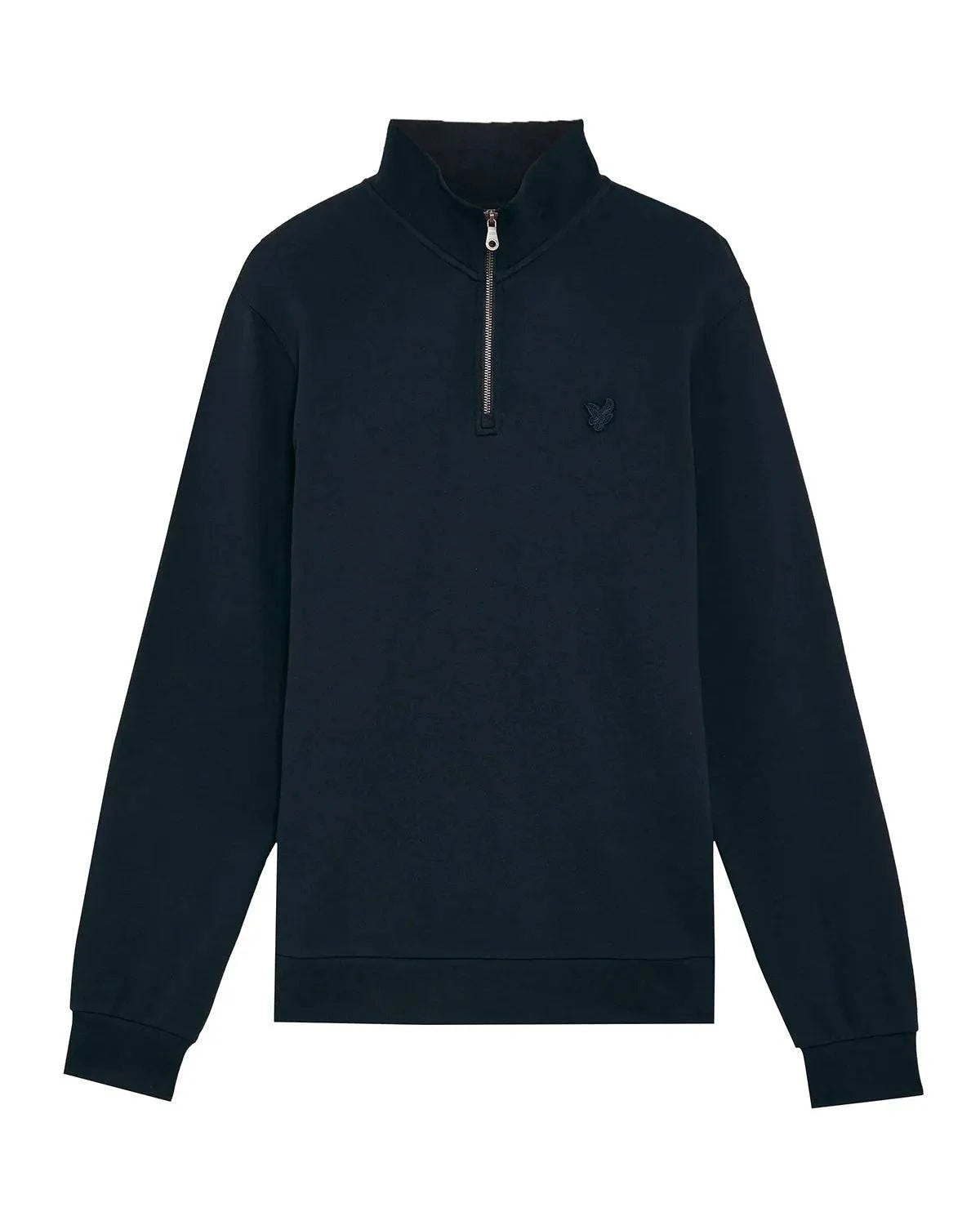 Lyle & Scott Tonal Eagle Quarter Zip Sweat In Dark Navy - RD1 Clothing
