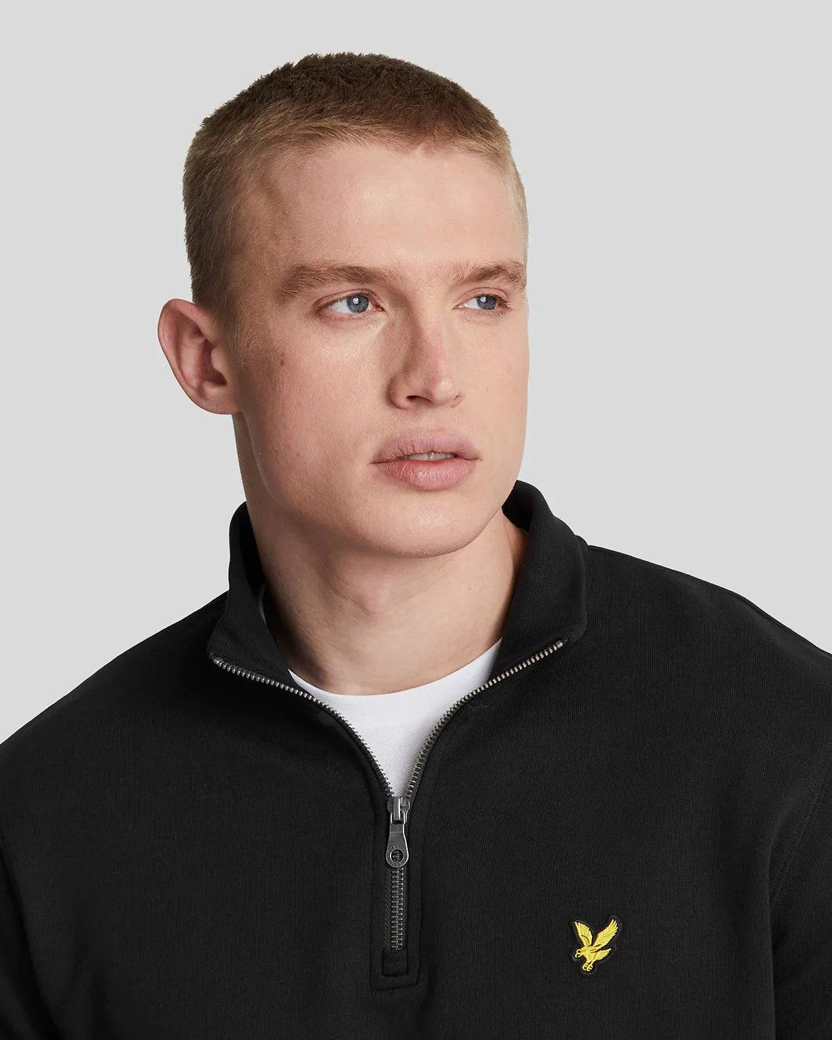 Lyle & Scott Loopback Quarter Zip Sweat Black - RD1 Clothing