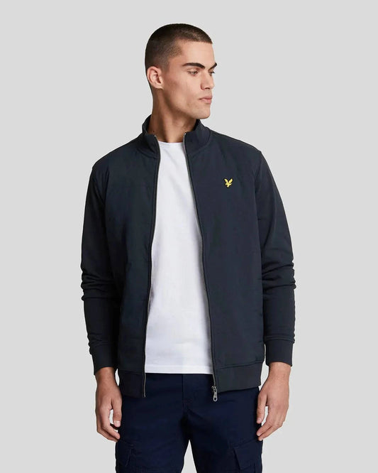 Lyle & Scott Hybrid Baffled Track Jacket In Dark Navy - RD1 Clothing