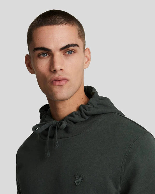 Lyle & Scott Tonal Eagle Pullover Hoodie In Gunmetal - RD1 Clothing