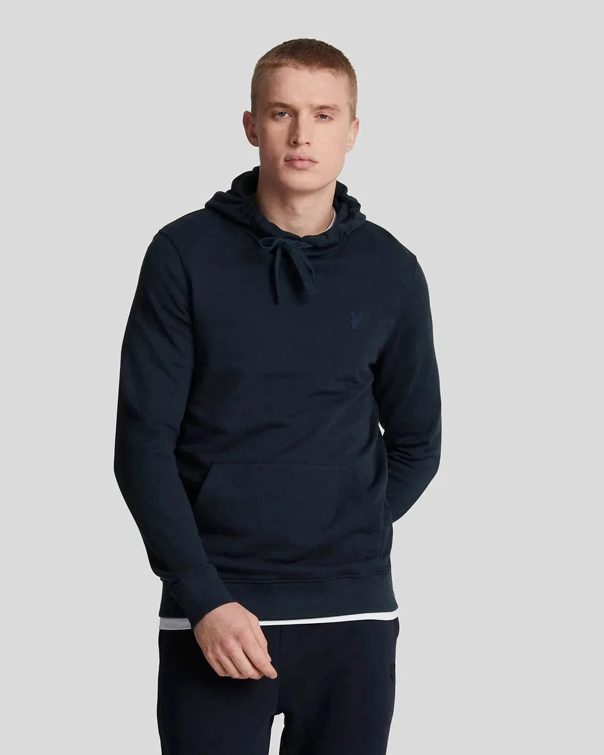 Lyle & Scott Tonal Eagle Pullover Hoodie In Dark Navy - RD1 Clothing